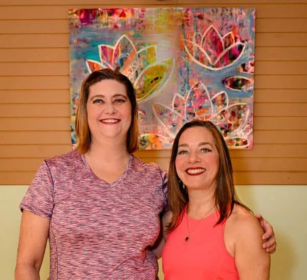 Beth Weber and Gaby Ball, owner and studio manager of Grace Yoga and Pilates